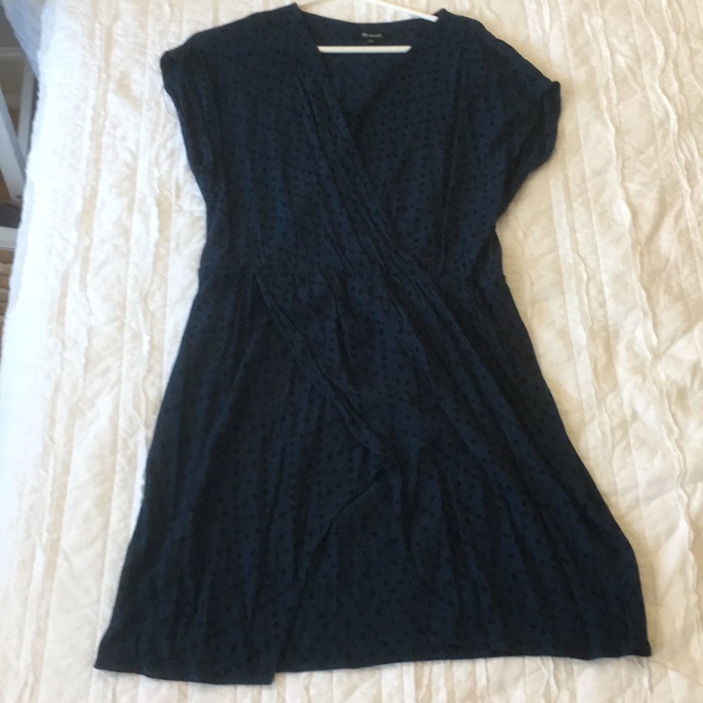 Madewell faux wrap mini dress, size l